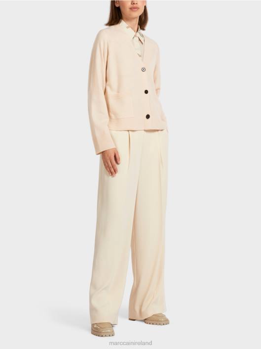 Creme Marc Cain Elegant cardigan with side slits Clothing ZLL8435