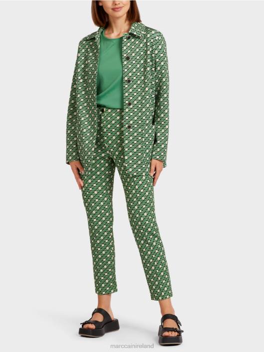 Moss Green Marc Cain Shirt jacket with metallic buttons Clothing ZLL8439