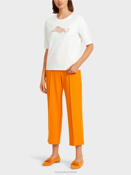 Clear Orange Marc Cain "Rethink Together" cotton T-shirt Clothing ZLL81451