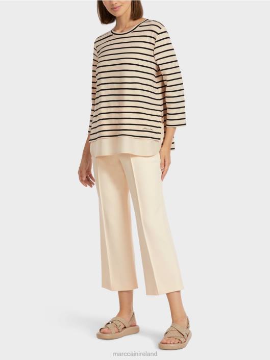 Creme Marc Cain Maritime striped T-shirt Clothing ZLL81447