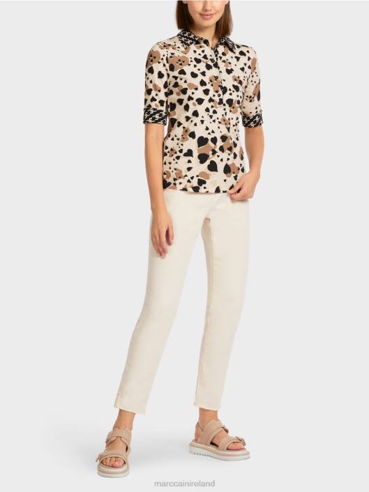 Creme Marc Cain Printed polo shirt Clothing ZLL81449